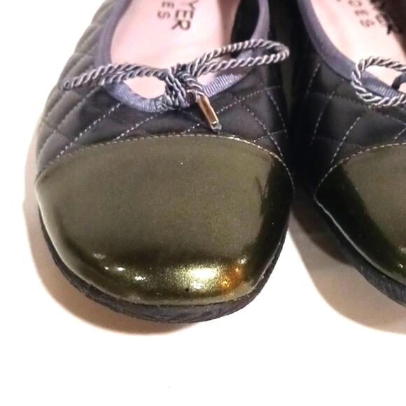 Paul Mayer Best Quilted Ballet Flats Silver Green sz 10.5 - Picture 5 of 13
